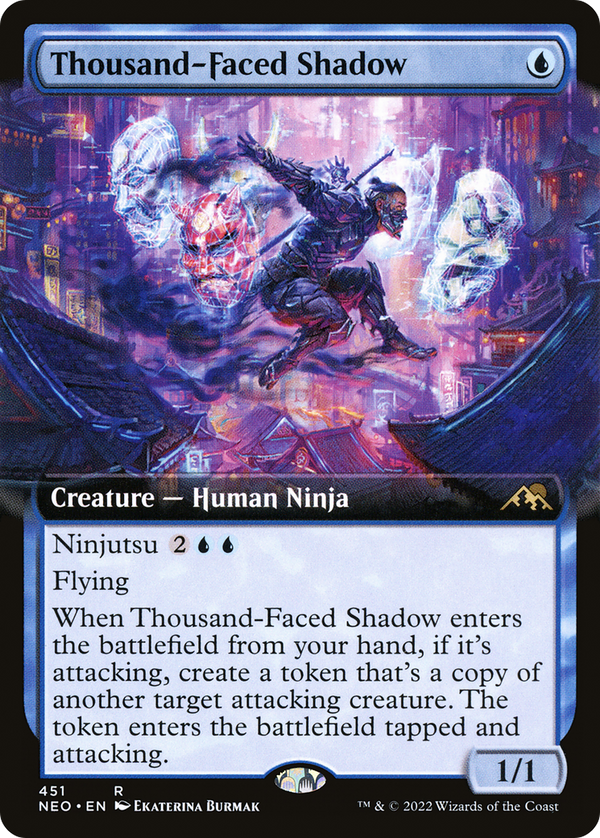 Thousand-Faced Shadow (Extended Art) (NEO-451) - Kamigawa: Neon Dynasty: (Extended Art) Foil