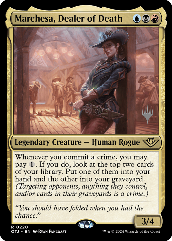 Marchesa, Dealer of Death (PPOTJ-220) - Outlaws of Thunder Junction Promos Foil