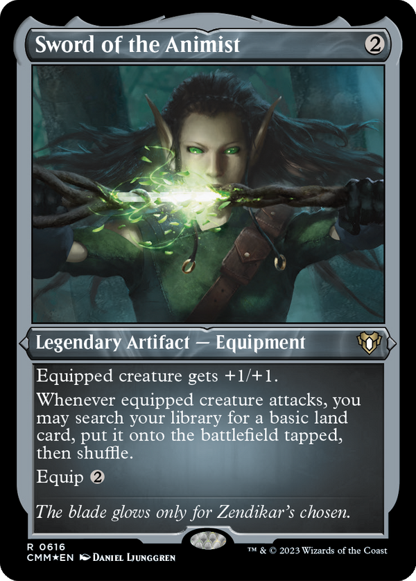 Sword of the Animist (Foil Etched) (CMM-616) - Commander Masters Foil