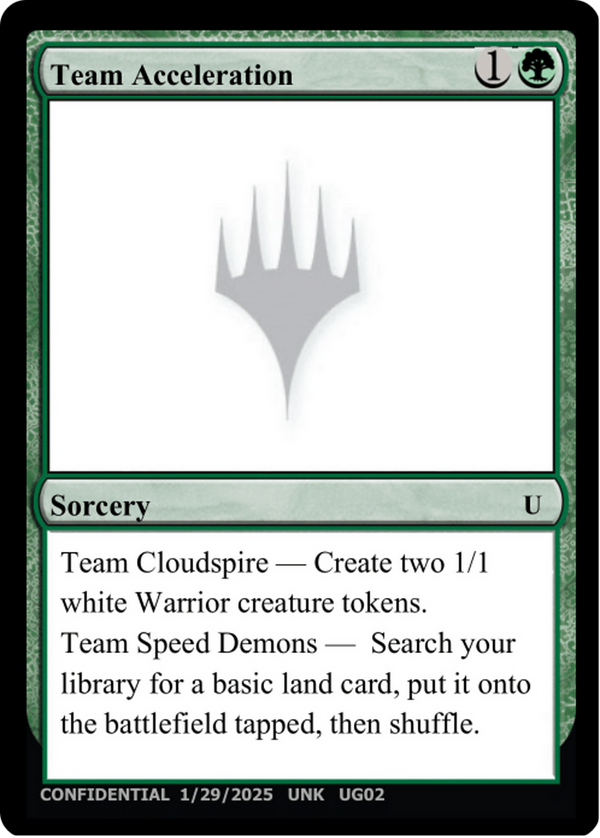 Team Acceleration (UNK-UG02) - Un-Known Event Playtest Cards
