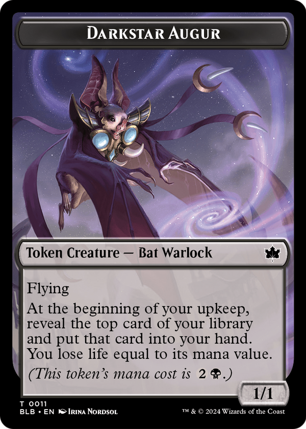 Darkstar Augur Token (BLB-011) - Bloomburrow Tokens