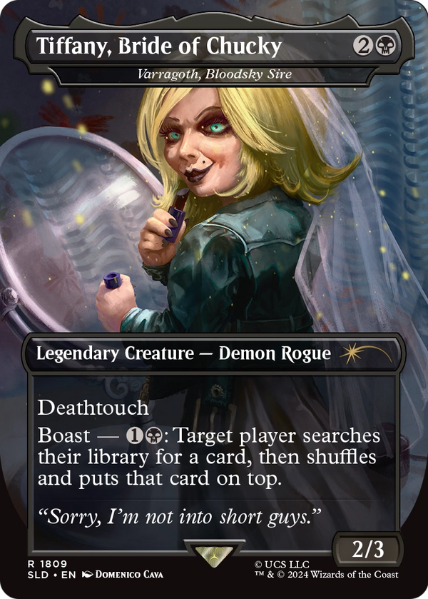 Varragoth, Bloodsky Sire (SLD-1809) - Secret Lair Drop / Tiffany, Bride of Chucky (Borderless)
