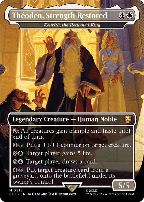 Theoden, Strength Restored - Kenrith, the Returned King (Borderless) (LTC-515) - Tales of Middle-earth Commander / Théoden, Strength Restored