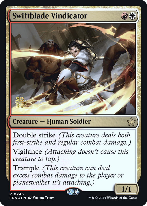 Swiftblade Vindicator (FDN) (PRE-246) - Foundations Promos Foil