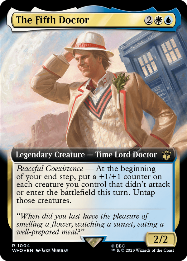 The Fifth Doctor (Extended Art) (Surge Foil) (WHO-1004) - Doctor Who: (Extended Art) Foil
