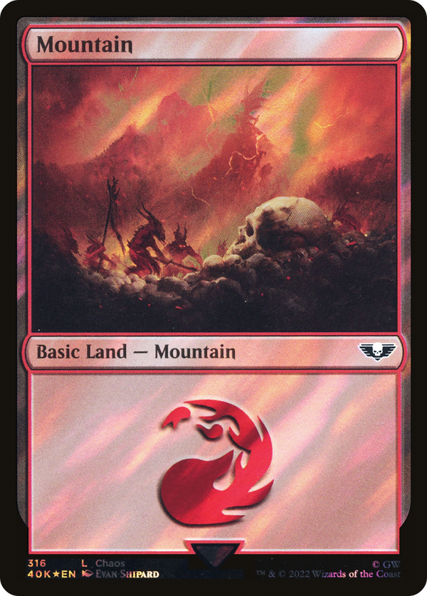 Mountain (316) (Surge Foil) (40K-316) - Warhammer 40,000 Commander Foil
