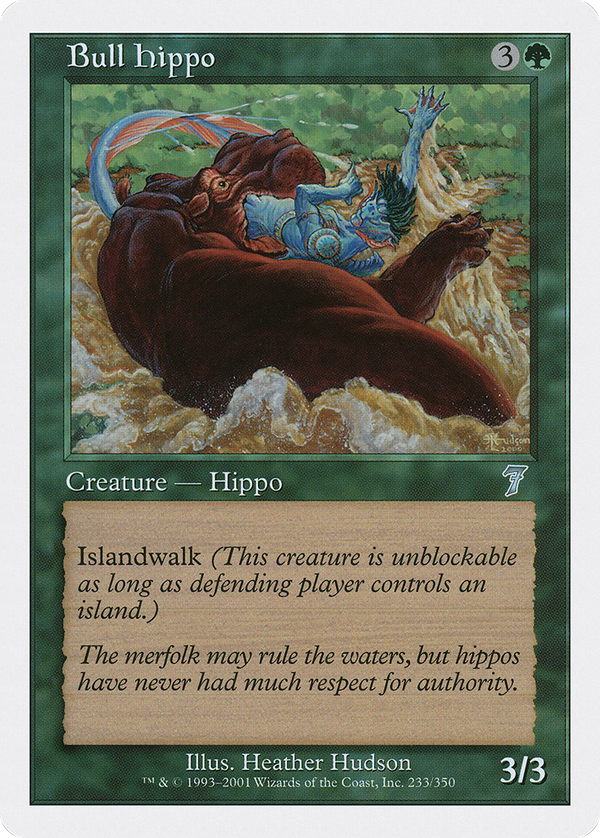 Bull Hippo (7ED-233) - 7th Edition Foil