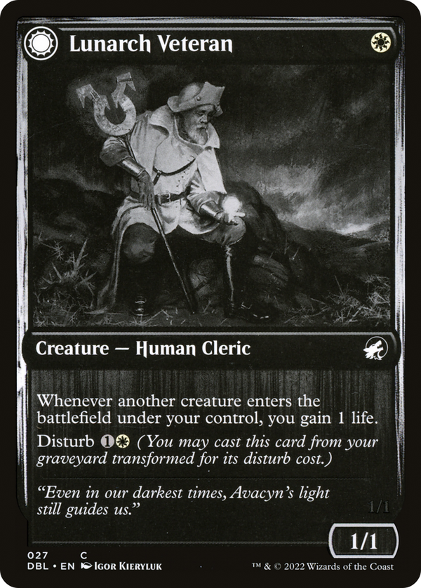 Lunarch Veteran (DBL-027) - Innistrad: Double Feature: (Double Faced Transform) Foil