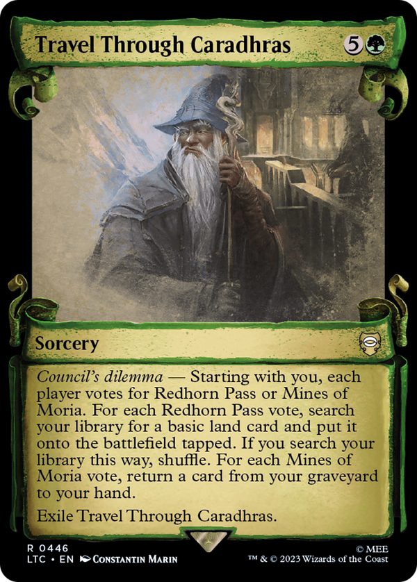 Travel Through Caradhras (Showcase Scrolls) (LTC-446) - Tales of Middle-earth Commander: (Showcase) Foil