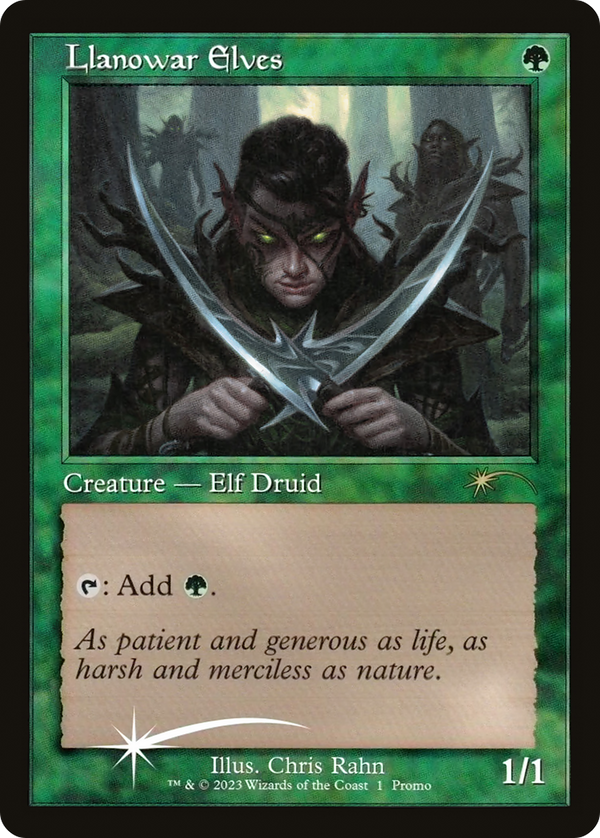 Llanowar Elves (Retro Frame) (MEDIA-001) - Dominaria United Promos Foil
