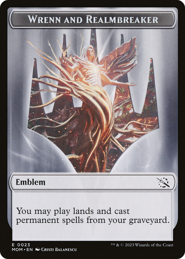 Wrenn and Realmbreaker Emblem (TMOM-023) - March of the Machine Tokens