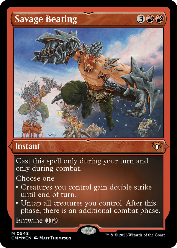 Savage Beating (Foil Etched) (CMM-548) - Commander Masters Foil