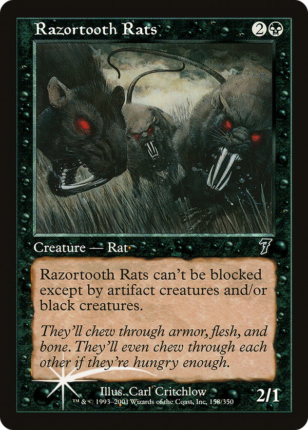 Razortooth Rats (7ED-158★) - 7th Edition