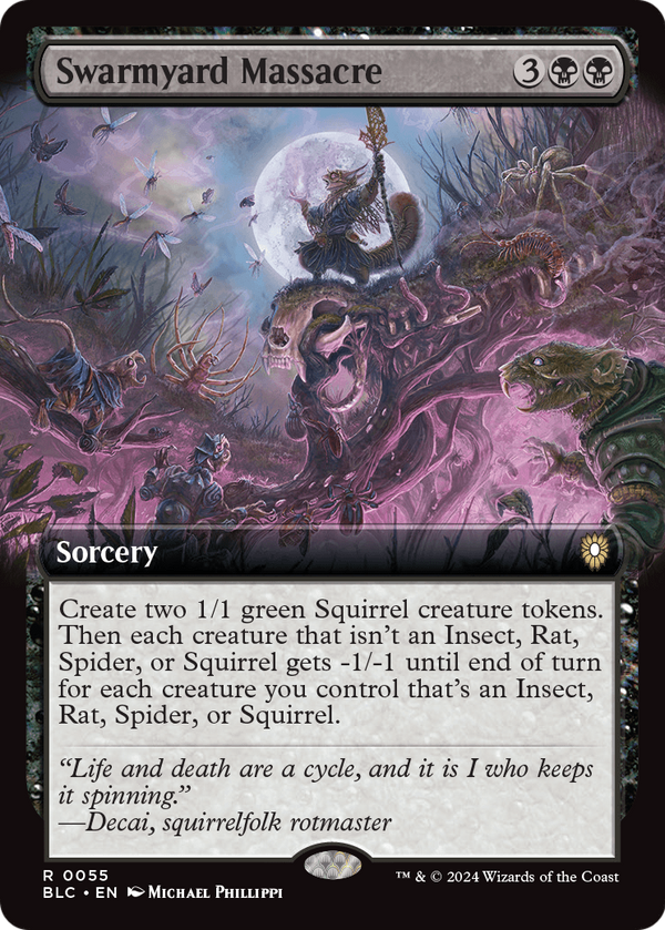 Swarmyard Massacre (Extended Art) (BLC-055) - Bloomburrow Commander: (Extended Art)
