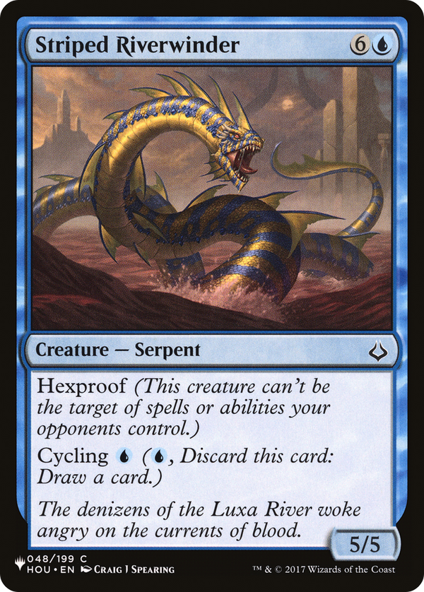 Striped Riverwinder (LIST-HOU-48) - The List