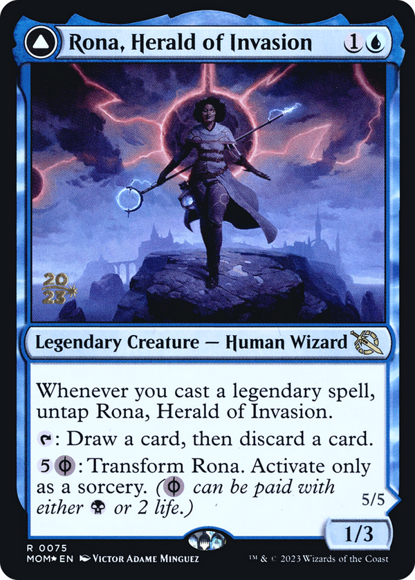 Rona, Herald of Invasion (PRE-075) - March of the Machine Promos Foil