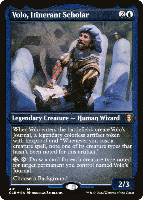 Volo, Itinerant Scholar (Foil Etched) (CLB-491) - Commander Legends: Battle for Baldur's Gate Foil