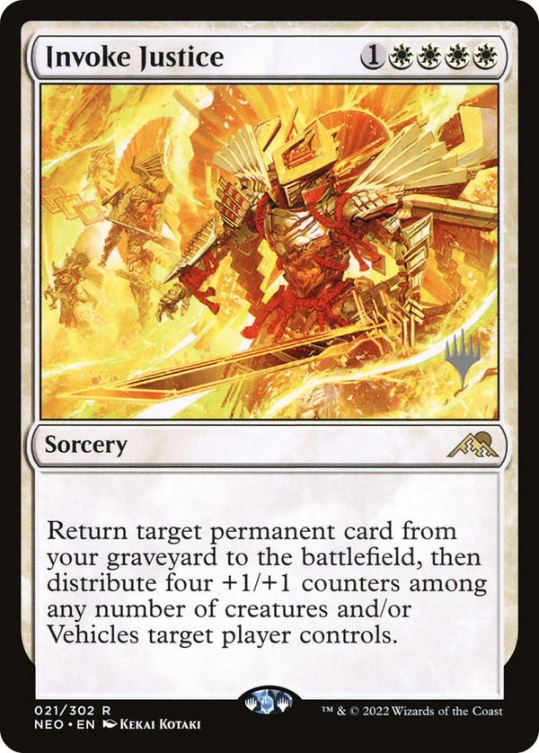Invoke Justice (PPNEO-021) - Kamigawa: Neon Dynasty Promos