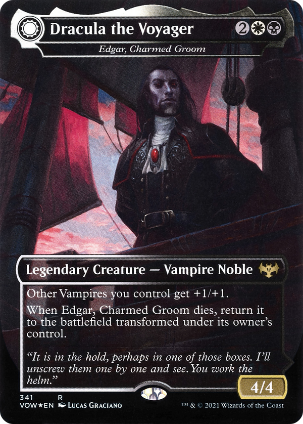 Dracula the Voyager - Edgar, Charmed Groom (VOW-341) - Innistrad: Crimson Vow: (Double Faced Transform) (Borderless) Foil