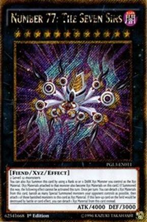 Number 77: The Seven Sins (PGL3-EN011) - Premium Gold: Infinite Gold 1st Edition