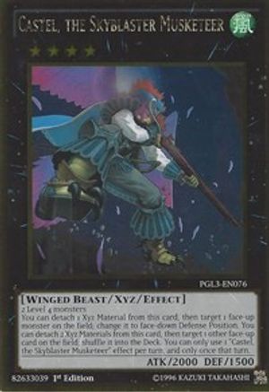 Castel, the Skyblaster Musketeer (PGL3-EN076) - Premium Gold: Infinite Gold 1st Edition