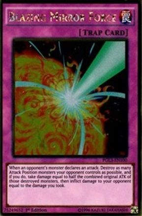Blazing Mirror Force (PGL3-EN100) - Premium Gold: Infinite Gold 1st Edition