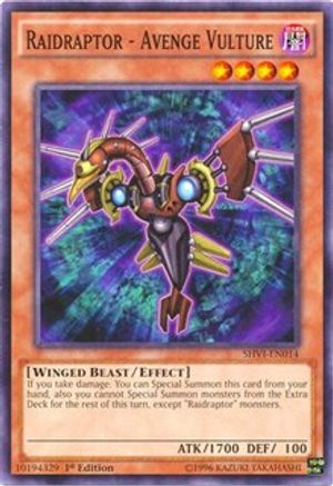 Raidraptor - Avenge Vulture (SHVI-EN014) - Shining Victories 1st Edition