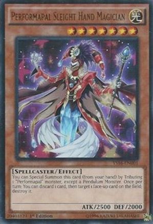 Performapal Sleight Hand Magician (YS16-EN001) - Starter Deck: Yuya 1st Edition