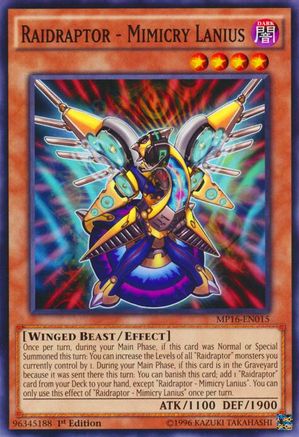 Raidraptor - Mimicry Lanius (MP16-EN015) - 2016 Mega-Tins Mega Pack 1st Edition