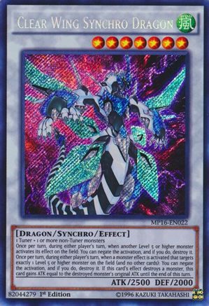 Clear Wing Synchro Dragon (MP16-EN022) - 2016 Mega-Tins Mega Pack 1st Edition