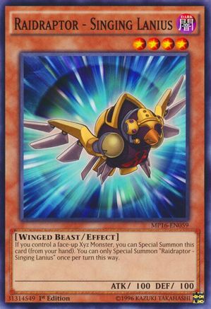 Raidraptor - Singing Lanius (MP16-EN059) - 2016 Mega-Tins Mega Pack Unlimited