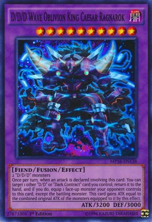 D/D/D Wave Oblivion King Caesar Ragnarok (MP16-EN138) - 2016 Mega-Tins Mega Pack 1st Edition