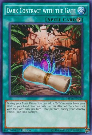 Dark Contract with the Gate (MP16-EN168) - 2016 Mega-Tins Mega Pack 1st Edition