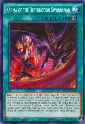 Karma of the Destruction Swordsman (MP16-EN216) - 2016 Mega-Tins Mega Pack Unlimited