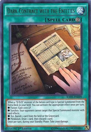 Dark Contract with the Entities (RATE-EN099) - Raging Tempest 1st Edition