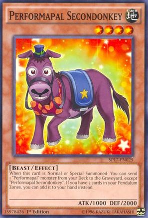 Performapal Secondonkey (Starfoil) (SP17-EN025) - Star Pack - Battle Royal 1st Edition
