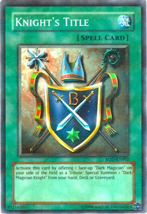 Knight's Title (Reshef of Destruction) (Super Rare) (ROD-EN002) - Yu-Gi-Oh! Video Game Promotional Cards Unlimited