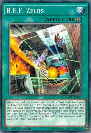 B.E.F. Zelos (MACR-EN062) - Maximum Crisis 1st Edition
