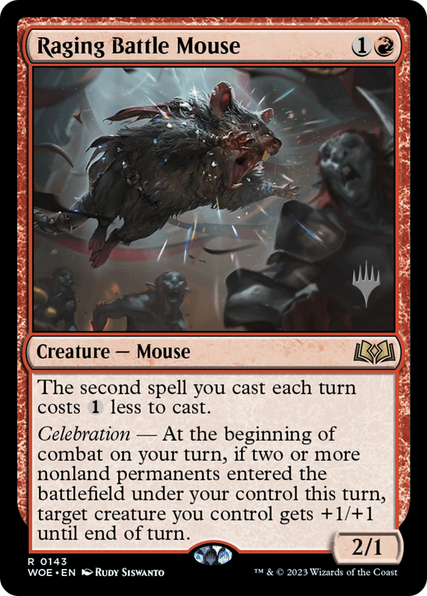 Raging Battle Mouse (PPWOE-143) - Wilds of Eldraine Promos Foil