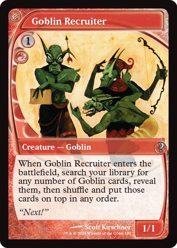Goblin Recruiter (Future Sight) (MB2-193) - Mystery Booster 2