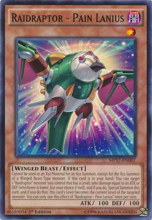 Raidraptor - Pain Lanius (MP17-EN007) - 2017 Mega-Tins Mega Pack 1st Edition