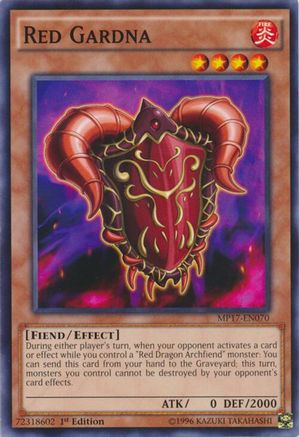 Red Gardna (MP17-EN070) - 2017 Mega-Tins Mega Pack 1st Edition
