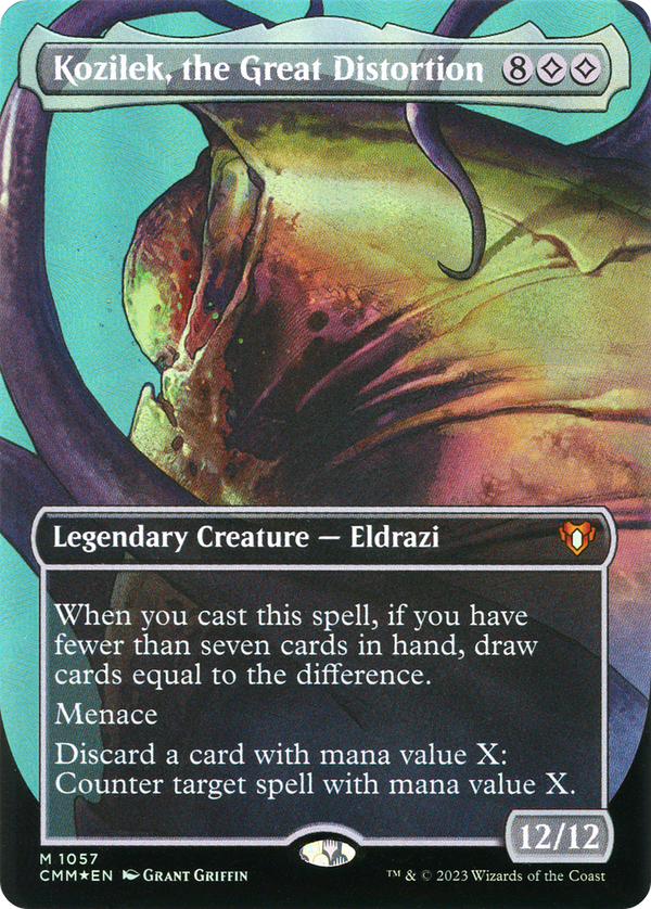 Kozilek, the Great Distortion (Textured Foil) (CMM-1057) - Commander Masters (Borderless) Foil