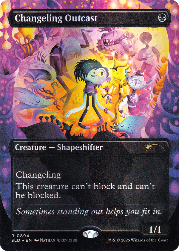 Changeling Outcast (SLD-894) - Secret Lair Drop (Borderless) Foil