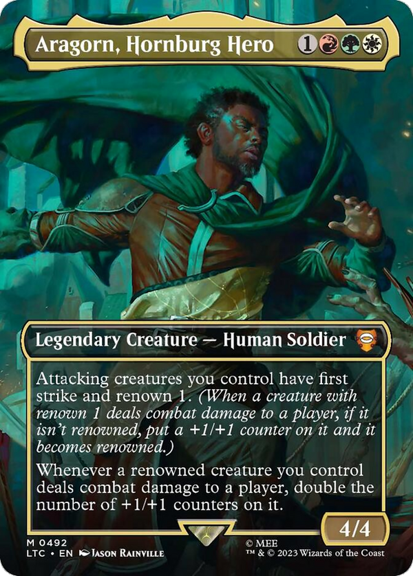 Aragorn, Hornburg Hero (Borderless) (LTC-492) - Tales of Middle-earth Commander