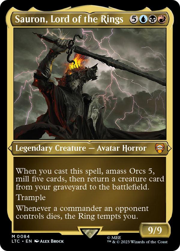 Sauron, Lord of the Rings (Display Commander) - Thick Stock (LTC-084) - Tales of Middle-earth Commander Foil
