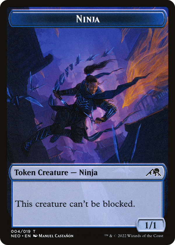 Ninja Token (NEO-004) - Kamigawa: Neon Dynasty Tokens Foil