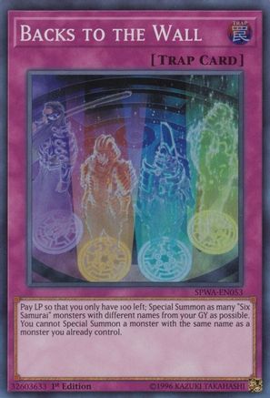 Backs to the Wall (SPWA-EN053) - Spirit Warriors 1st Edition