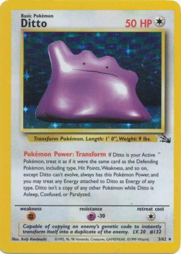 Ditto (3) (3) 003  - Unlimited Holofoil Fossil - Holo Rare