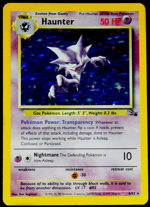 Haunter (6) (6) 006  - Unlimited Holofoil Fossil - Holo Rare